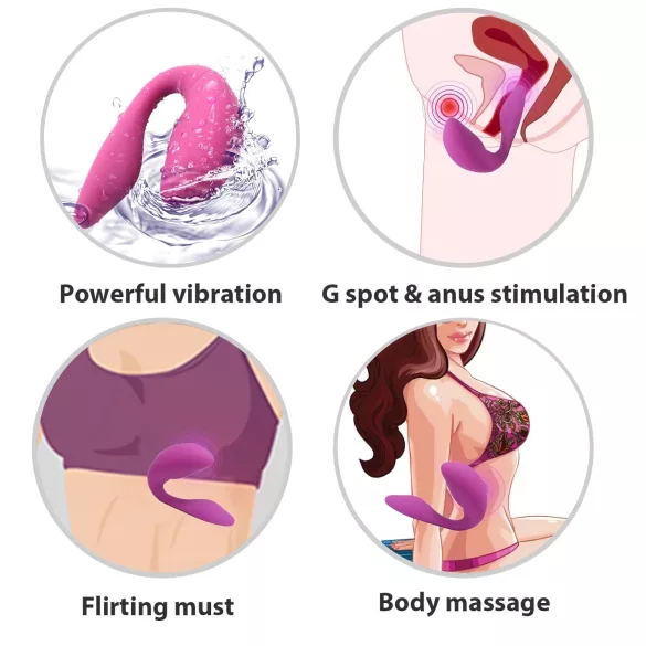 Cotoxo Cupid 2 - vibrator za pare na daljinsko upravljanje - vijoličen