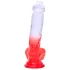 Sunfo - dildo s priseskom in modaži - 21 cm - prozorno rdeča