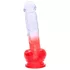 Sunfo - dildo s priseskom in modaži - 21 cm - prozorno rdeča