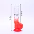 Sunfo - dildo s priseskom in modaži - 21 cm - prozorno rdeča
