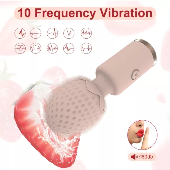 Sunfo Strawberry - mini vibrator za masažo - vodoodporen - roza