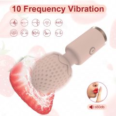   Sunfo Strawberry - vodoodporni mini masažni vibrator z možnostjo polnjenja (roza)