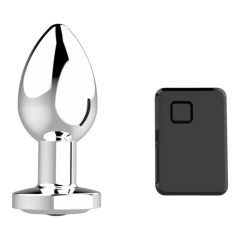   Sunfo - Radijsko vodeni analni vibrator z možnostjo polnjenja (srebrn)
