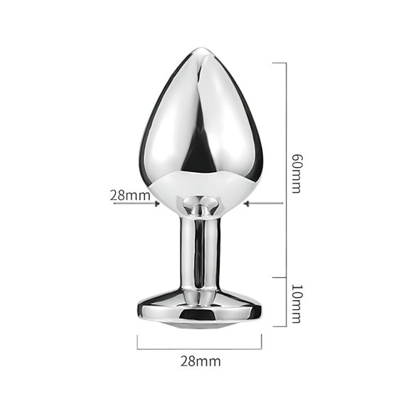 Sunfo - kovinski analni čep z vijoličnim kamnom (srebrn)