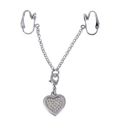 Intimni nakit s srcem iz kamenčkov (srebrni)