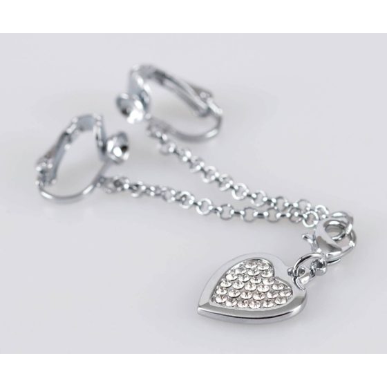 Intimni nakit s srcem iz kamenčkov (srebrni)