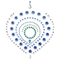   Komplet intimnega nakita z bleščečimi diamanti - 3 deli (zeleno-modri)
