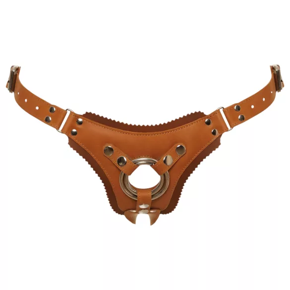 ZADO - usnjene spodnjice za pas za strap-on - rjave