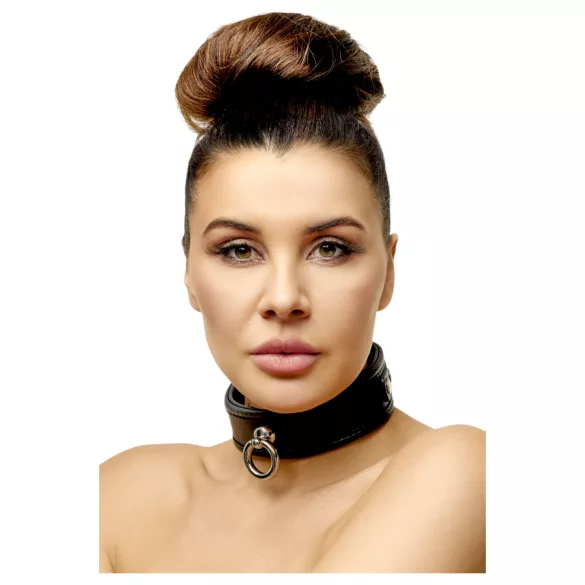 ZADO - ovratnica iz usnja - črna