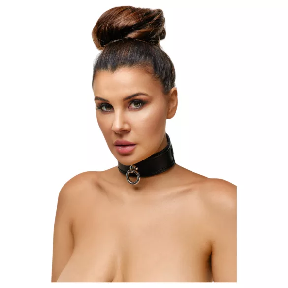 ZADO - ovratnica iz usnja - črna