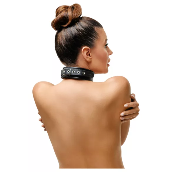 ZADO - ovratnica iz usnja - črna