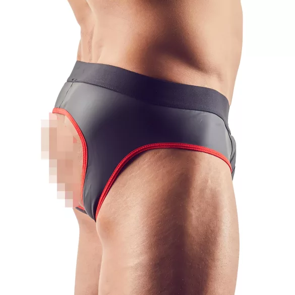 Svenjoyment - moške jockstrap spodnjice z odprtino - črna - XL