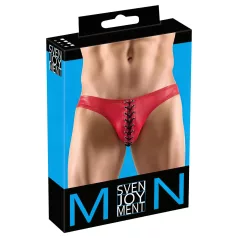   Svenjoyment - moške spodnje hlače z vezalkami - črna/rdeča - M
