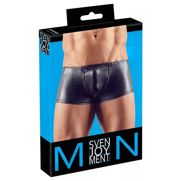 Svenjoyment - moške boksarice z zadrgo - črne - L