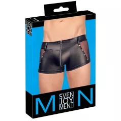   Svenjoyment - svetleče moške boksarice z zadrgo (črne) - L