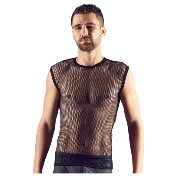 Svenjoyment - moška mrežasta majica - črna