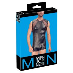 Svenjoyment - moški top s prozorno zadrgo (črn)