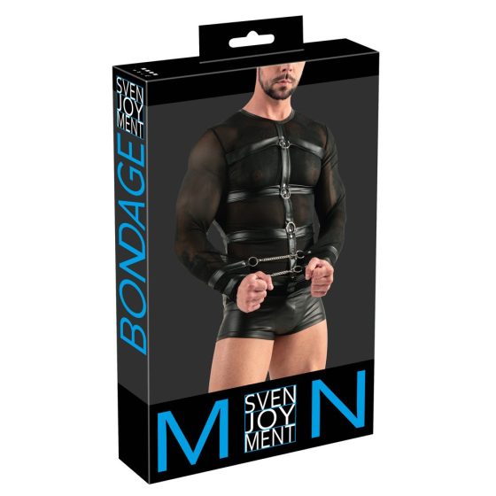 Svenjoyment - Moška majica z dolgimi rokavi in prsnim trakom (črna)
