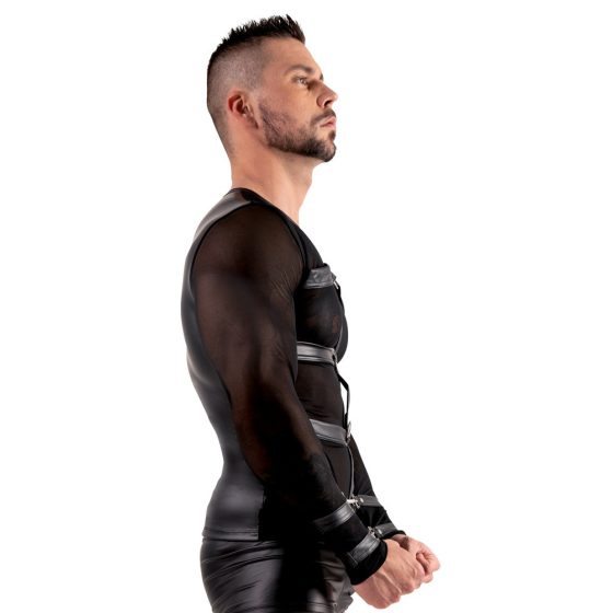 Svenjoyment - Moška majica z dolgimi rokavi in prsnim trakom (črna)