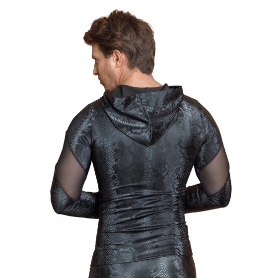 NEK - moška majica s kapuco s potiskom kačje kože (črna)