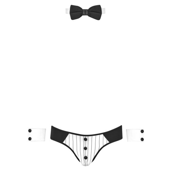 Svenjoyment - Moški komplet kostuma natakarja (črno-beli) - M