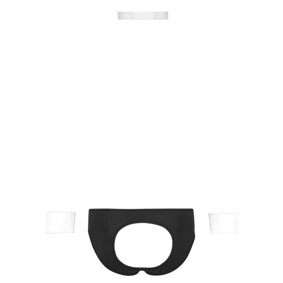Svenjoyment - Moški komplet kostuma natakarja (črno-beli) - M