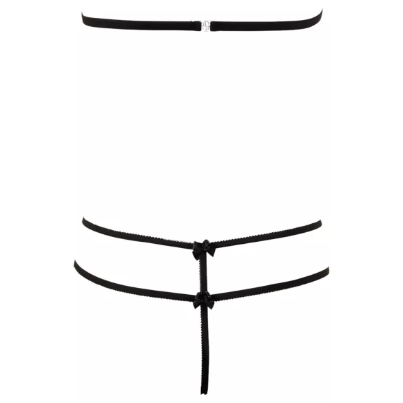 Cottelli - odprt čipkast komplet - črna - XL