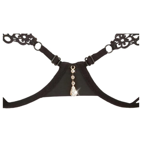 Cottelli - bleščeč vezen komplet modrca (črna)