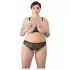Cottelli Plus Size - komplet perilo z biseri - črna
