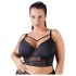 Cottelli Plus Size - čipkast nedrček z naramnicami (črna) - 95F