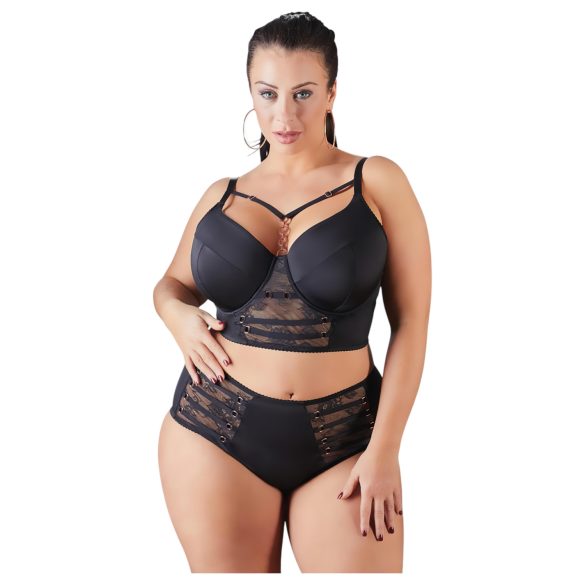 Cottelli Plus Size - čipkast nedrček z naramnicami (črna) - 95F