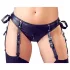 Cottelli Bondage - komplet za dvig prsi z lisicami - sijajna črna