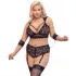Cottelli Bondage Plus Size - čipkasti nedrček komplet (črn)