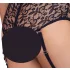 Cottelli Bondage Plus Size - čipkasti nedrček komplet (črn)