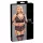 Cottelli Bondage Plus Size - čipkasti nedrček komplet (črn) - 4XL