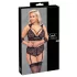 Cottelli Bondage Plus Size - čipkasti nedrček komplet (črn) - 4XL