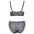 Cottelli Plus Size - prosojen vzorčast modrček set (vijolična)