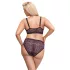 Cottelli Plus Size - prosojen vzorčast modrček set (vijolična) - 2XL
