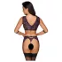 Cottelli Bondage - perilo set in zapestnice (črno-vijolična) - XL