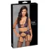 Cottelli Bondage - perilo set in zapestnice (črno-vijolična) - XL