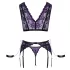 Cottelli Bondage - perilo set in zapestnice (črno-vijolična) - XL