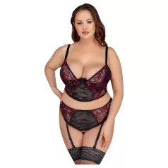   Cottelli Plus Size - komplet spodnjega perila - rdeča - večje številke