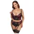 Cottelli Plus Size - komplet spodnjega perila - rdeča - večje številke