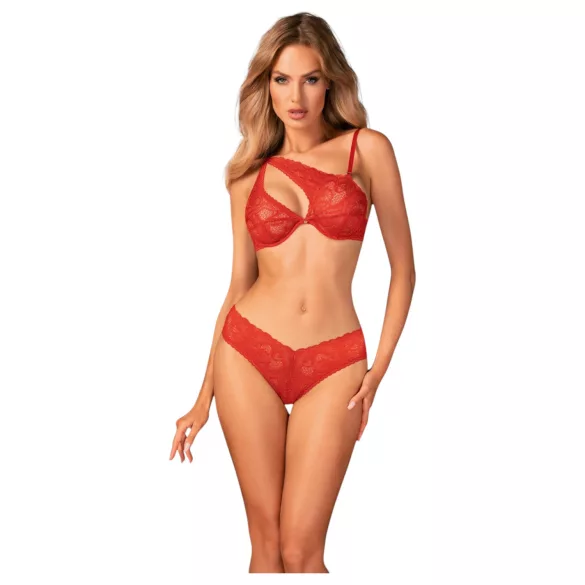 Obsessive Atenica - set križnih trakov spodnjega perila (rdeča) - M/L
