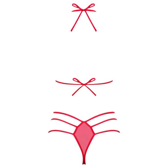 Obsessive Giftella - komplet perila z mašnico (rdeč)