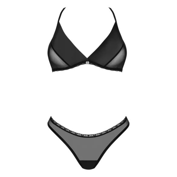 Obsessive - erotični komplet modrček in hlačke - črna - XL/XXL