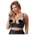 Cottelli Plus Size - odprti nedrček s trakovi in obročki - črna - 95D