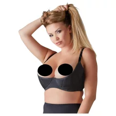Cottelli Plus Size - podložen modrc z oporo - črna