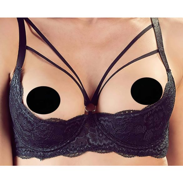 Cottelli - trakasti odprti modrček in tanga (črna) - 85C/L