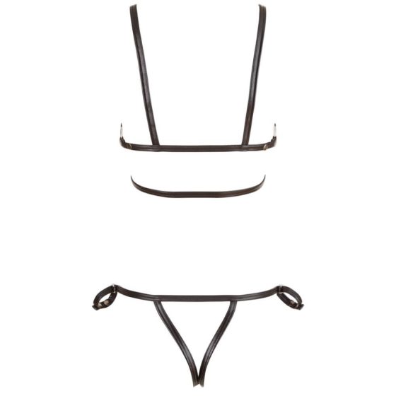 Cottelli Bondage - bikini s svetlečim ornamentom (črn)